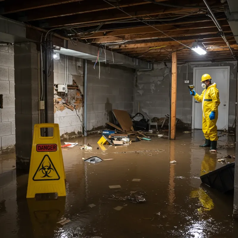 Flooded Basement Electrical Hazard in Montgomery County, IN Property