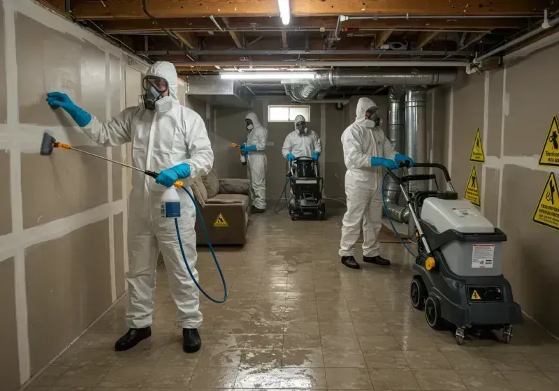 Basement Moisture Removal and Structural Drying process in Montgomery County, IN